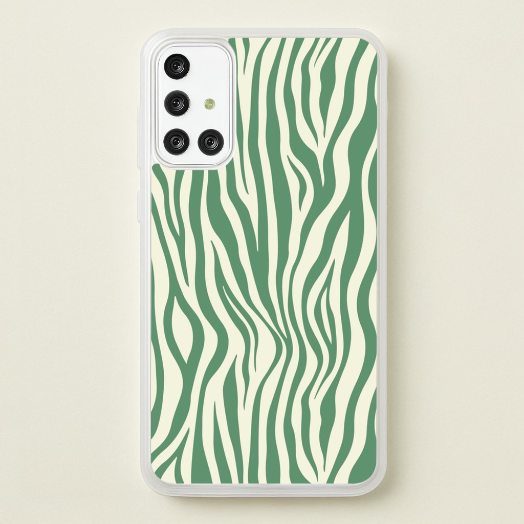 Green Zebra - Animal Patterns  - Animal Patterns Phone Case for Galaxy A71