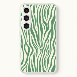 Green Zebra - Animal Patterns  - Animal Patterns Phone Case for Galaxy S24 Plus