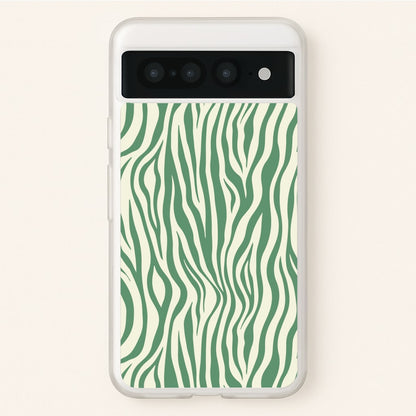 Green Zebra - Animal Patterns  - Animal Patterns Phone Case for Google Pixel 7 Pro