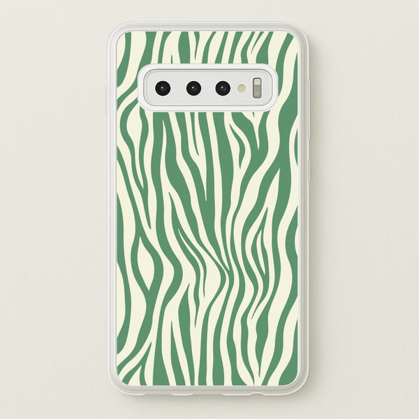Green Zebra - Animal Patterns  - Animal Patterns Phone Case for Galaxy S10 Plus