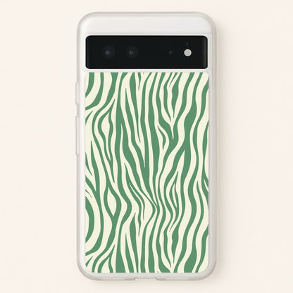 Green Zebra - Animal Patterns  - Animal Patterns Phone Case for Google Pixel 6