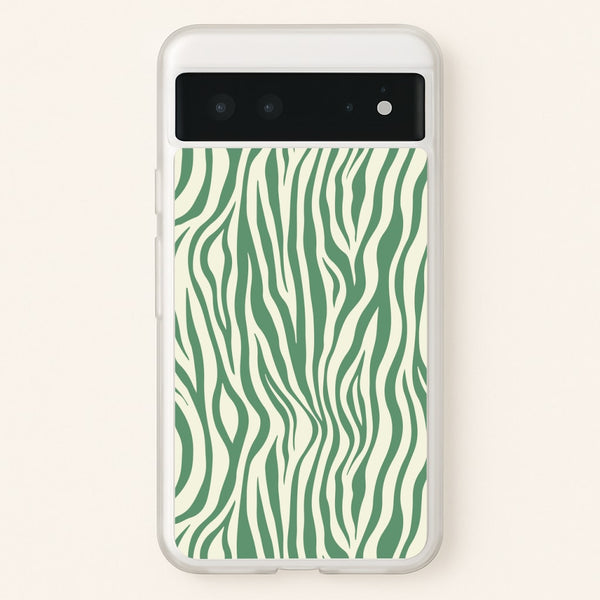 Green Zebra - Animal Patterns  - Animal Patterns Phone Case for Google Pixel 6