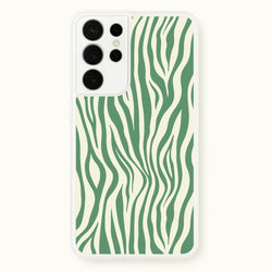 Green Zebra - Animal Patterns  - Animal Patterns Phone Case for Galaxy S21 Ultra