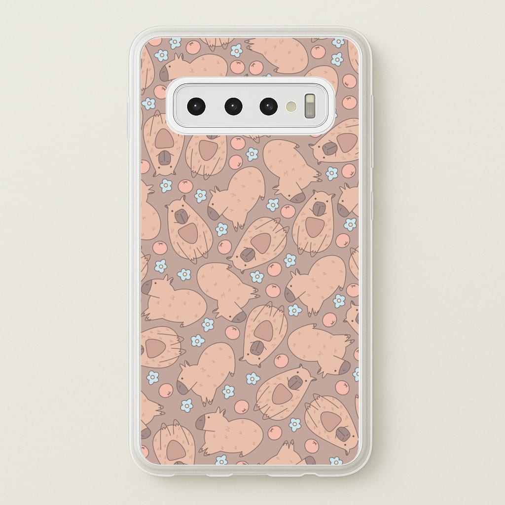 Capybara - Animal Patterns  - Animal Patterns Phone Case for Galaxy S10 Plus