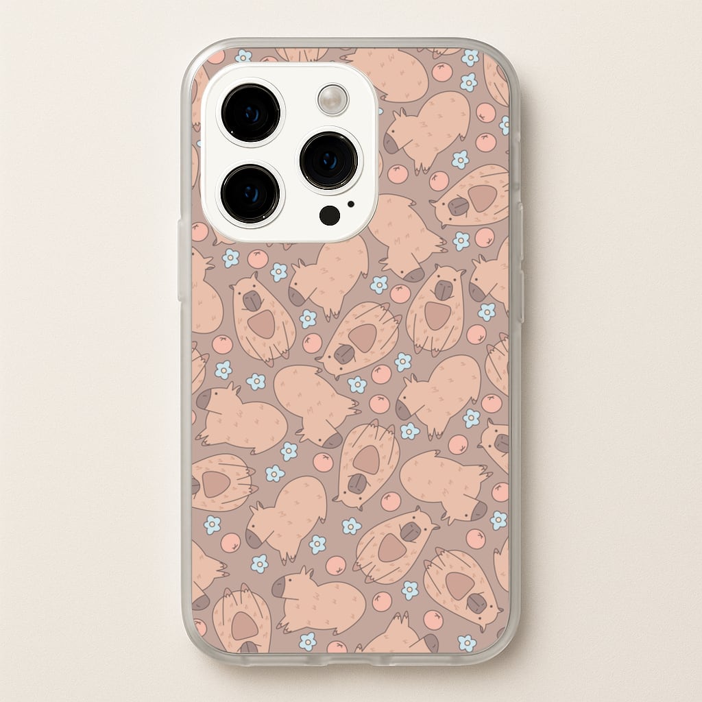 Capybara - Animal Patterns  - Animal Patterns Phone Case for iPhone 14 Pro
