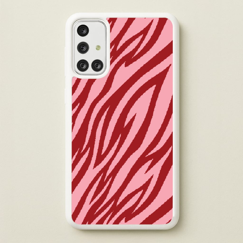 Red And Pink Tiger Print  - Animal Patterns Phone Case for Galaxy A71
