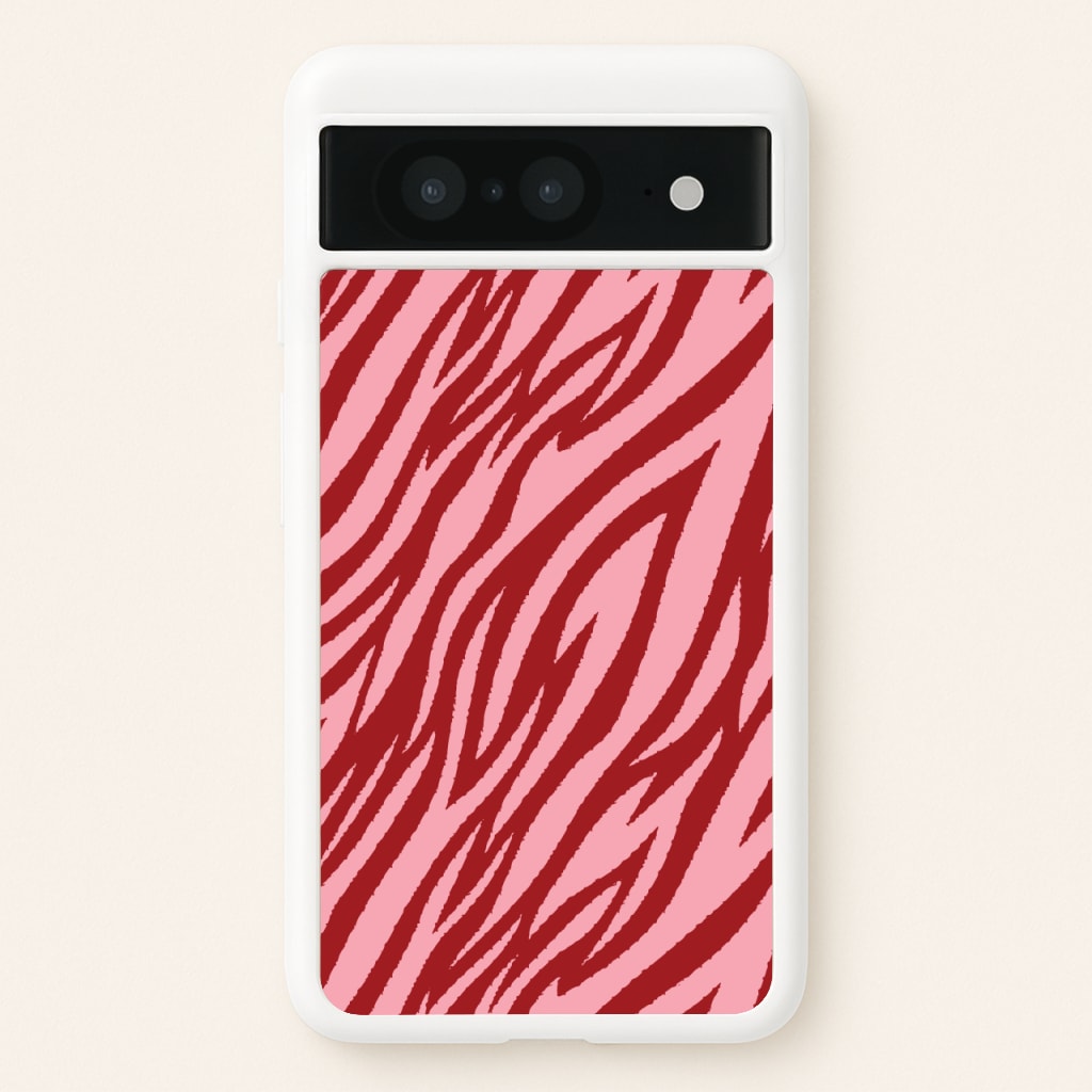 Red And Pink Tiger Print  - Animal Patterns Phone Case for Google Pixel 8