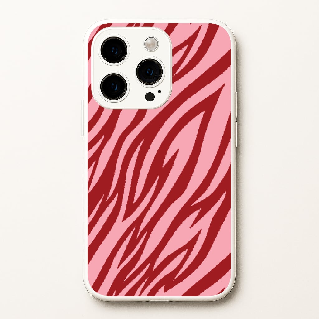Red And Pink Tiger Print  - Animal Patterns Phone Case for iPhone 15 Pro Max
