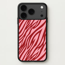 Red And Pink Tiger Print Phone Case for iPhone 17 Pro