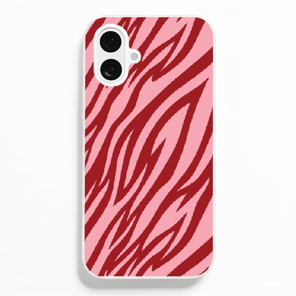 Red And Pink Tiger Print  - Animal Patterns Phone Case for iPhone 16 Plus