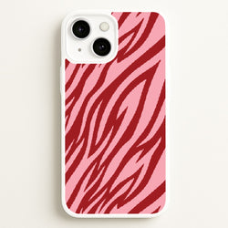Red And Pink Tiger Print  - Animal Patterns Phone Case for iPhone 13 Mini