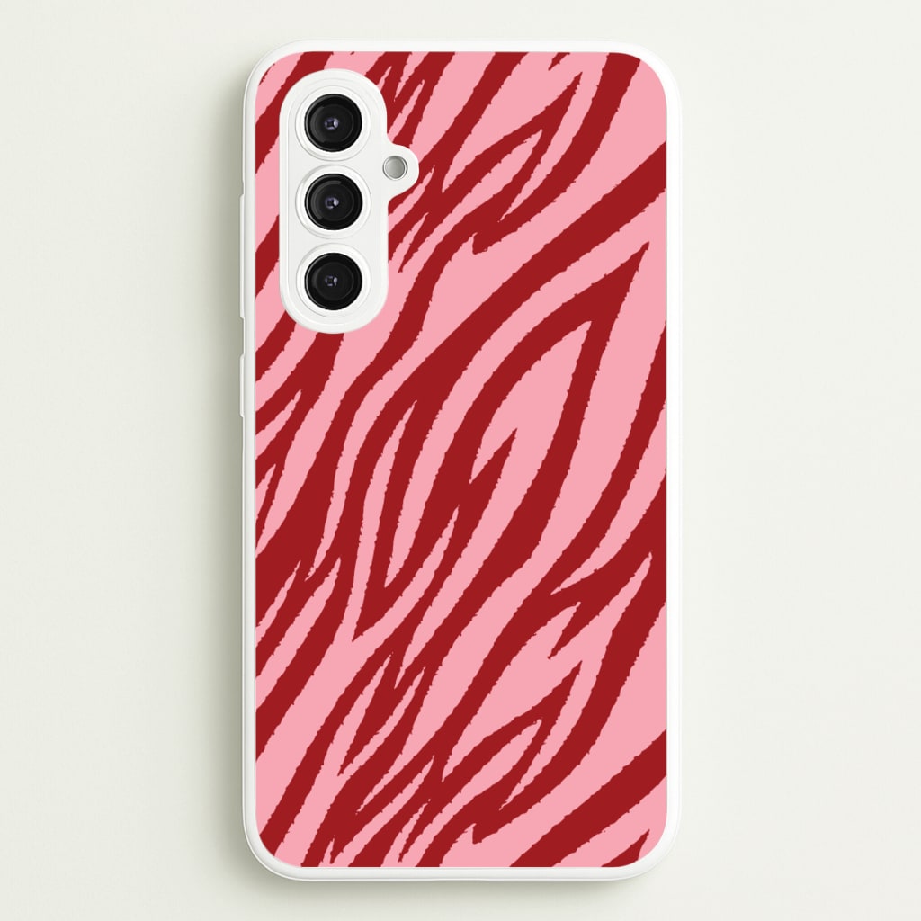 Red And Pink Tiger Print  - Animal Patterns Phone Case for Galaxy S23FE