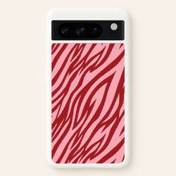 Red And Pink Tiger Print  - Animal Patterns Phone Case for Google Pixel 8 Pro