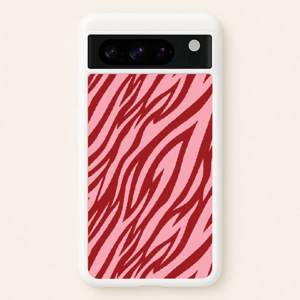 Red And Pink Tiger Print  - Animal Patterns Phone Case for Google Pixel 8 Pro
