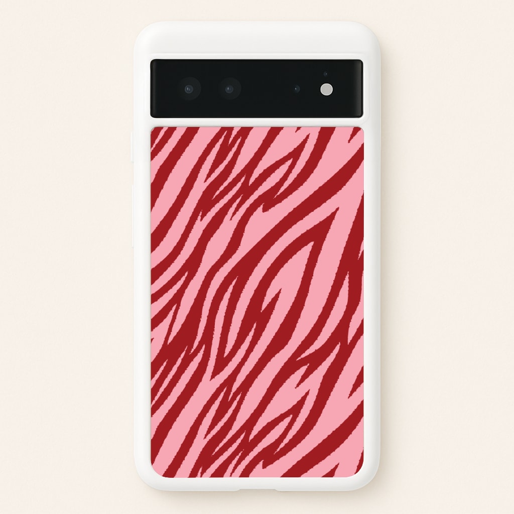 Red And Pink Tiger Print  - Animal Patterns Phone Case for Google Pixel 6