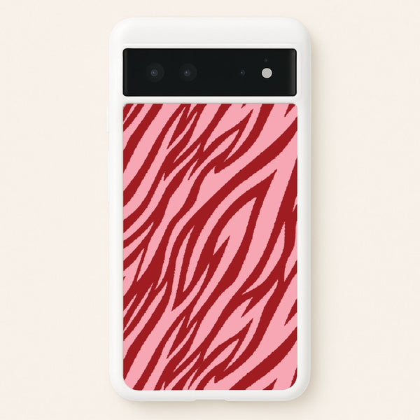 Red And Pink Tiger Print  - Animal Patterns Phone Case for Google Pixel 6