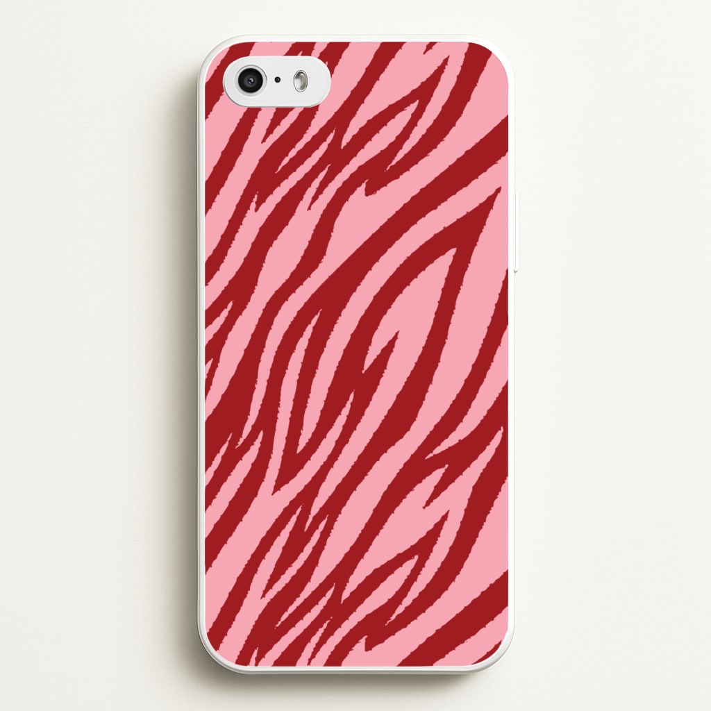 Red And Pink Tiger Print  - Animal Patterns Phone Case for iPhone 5 / 5s / SE 2016