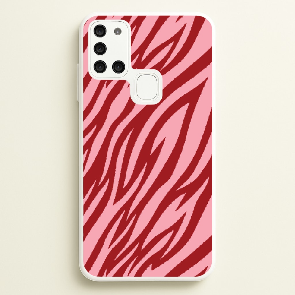 Red And Pink Tiger Print  - Animal Patterns Phone Case for Galaxy A21s
