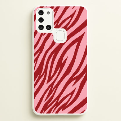 Red And Pink Tiger Print  - Animal Patterns Phone Case for Galaxy A21s
