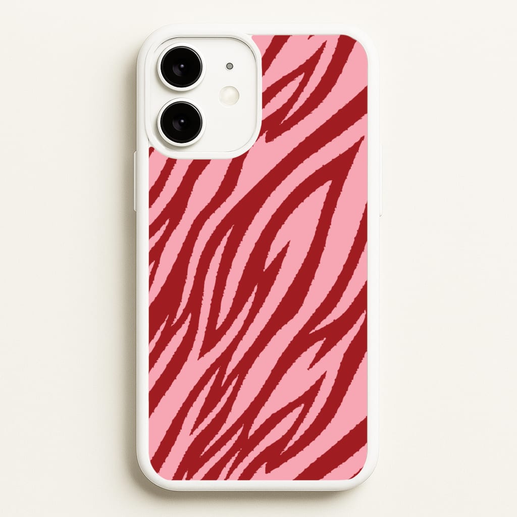 Red And Pink Tiger Print  - Animal Patterns Phone Case for iPhone 11