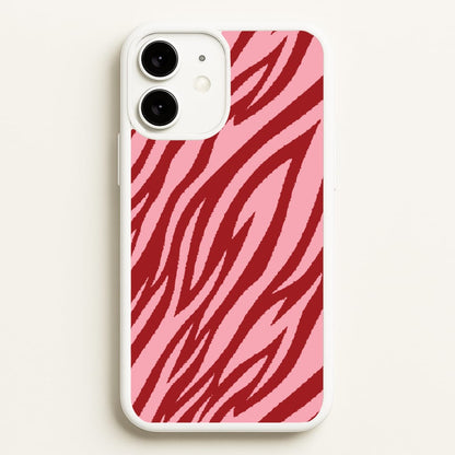 Red And Pink Tiger Print  - Animal Patterns Phone Case for iPhone 11