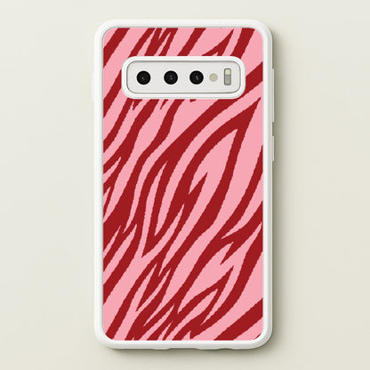 Red And Pink Tiger Print  - Animal Patterns Phone Case for Galaxy S10