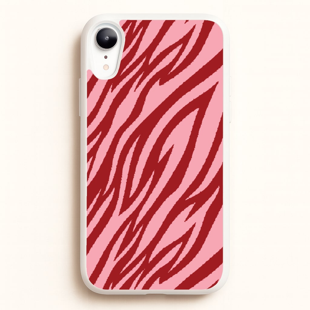 Red And Pink Tiger Print  - Animal Patterns Phone Case for iPhone XR