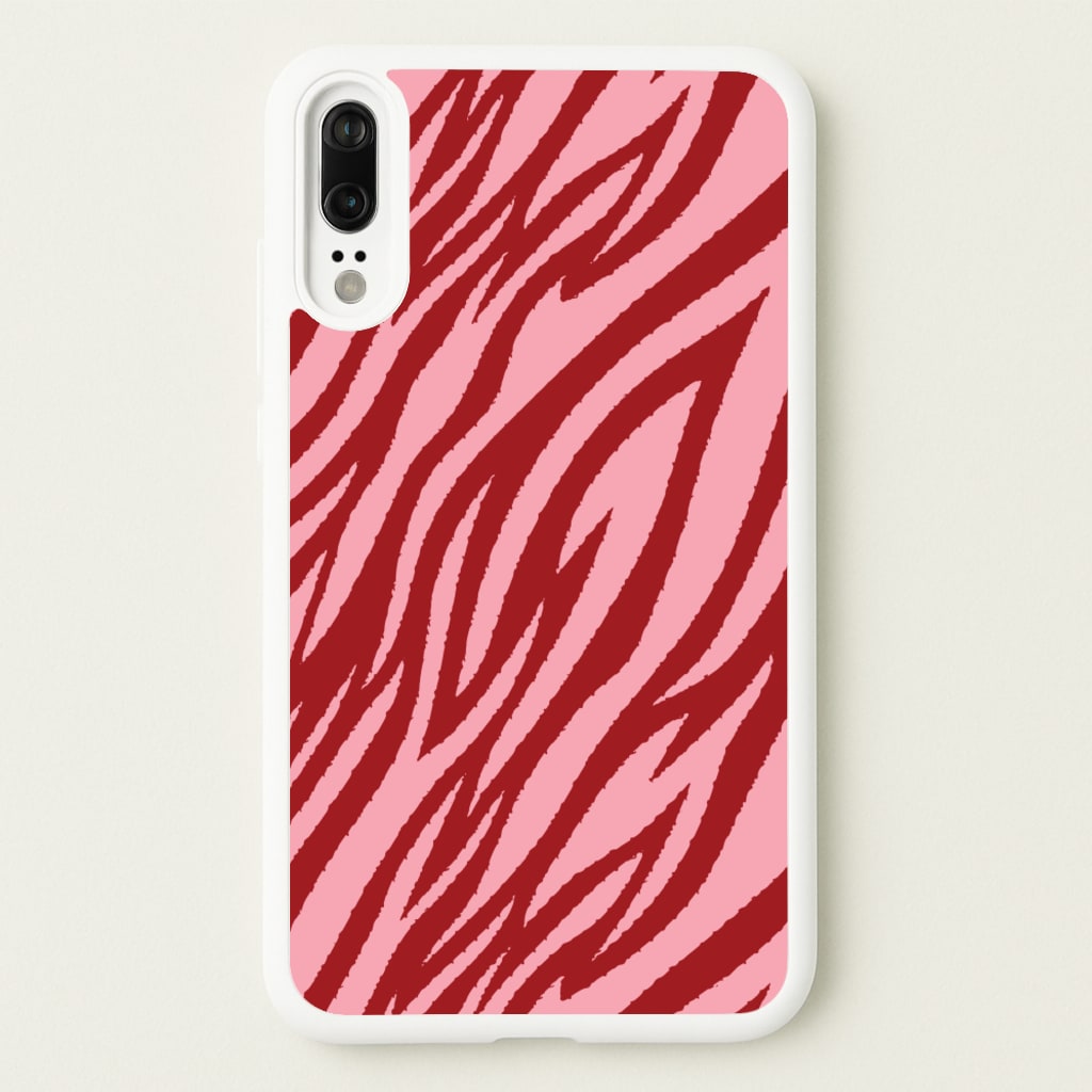 Red And Pink Tiger Print  - Animal Patterns Phone Case for Huawei P20