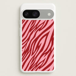 Red And Pink Tiger Print  - Animal Patterns Phone Case for Google Pixel 9 / 9 Pro