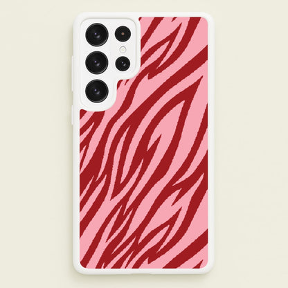 Red And Pink Tiger Print  - Animal Patterns Phone Case for Galaxy S22 Ultra