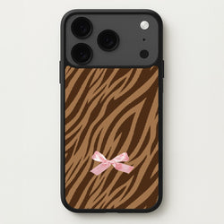 Coquette Brown Tiger Print Phone Case for iPhone 17 Pro