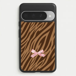 Coquette Brown Tiger Print Phone Case for Google Pixel 10 Pro XL