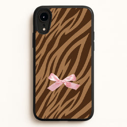 Coquette Brown Tiger Print  - Animal Patterns Phone Case for iPhone XR