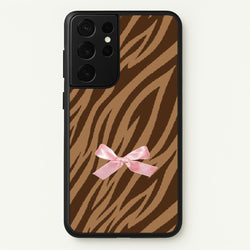 Coquette Brown Tiger Print  - Animal Patterns Phone Case for Galaxy S21 Ultra