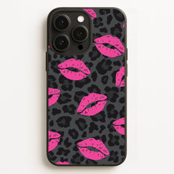 Pink Lipstick Cheetah Print  - Animal Patterns Phone Case for iPhone 16 Pro Max
