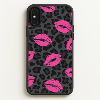 Pink Lipstick Cheetah Print  - Animal Patterns Phone Case for iPhone XS Max