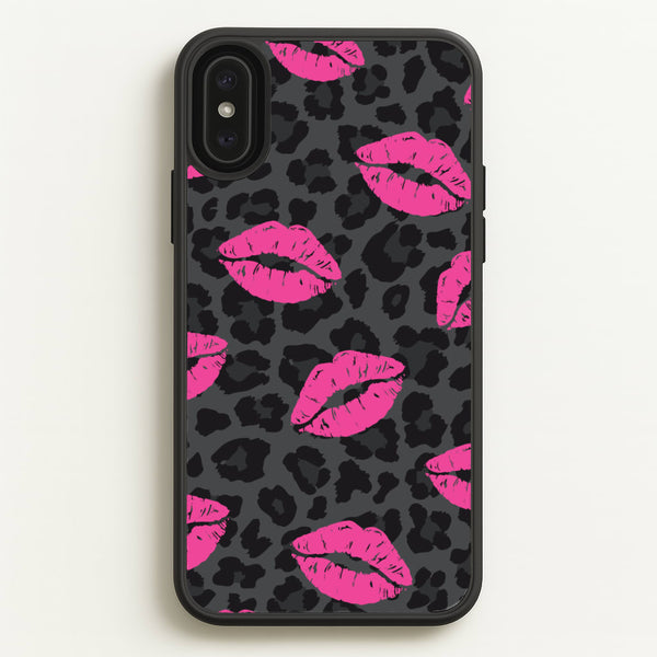 Pink Lipstick Cheetah Print  - Animal Patterns Phone Case for iPhone XS Max