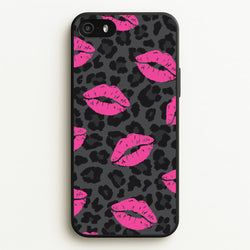 Pink Lipstick Cheetah Print  - Animal Patterns Phone Case for iPhone 5 / 5s / SE 2016