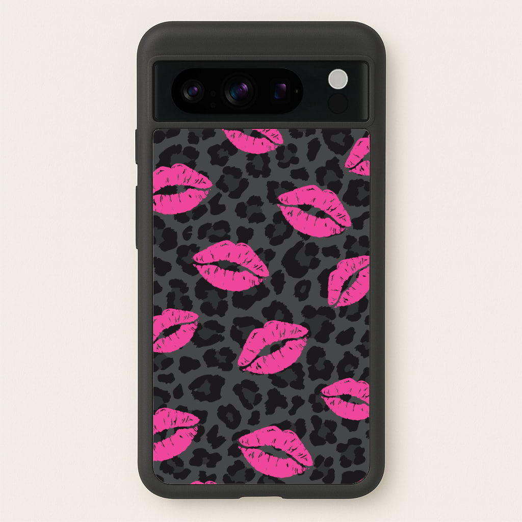 Pink Lipstick Cheetah Print  - Animal Patterns Phone Case for Google Pixel 8 Pro