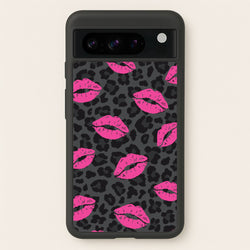 Pink Lipstick Cheetah Print  - Animal Patterns Phone Case for Google Pixel 8 Pro