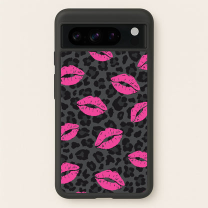 Pink Lipstick Cheetah Print  - Animal Patterns Phone Case for Google Pixel 8 Pro
