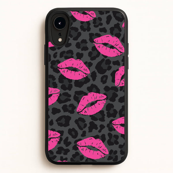 Pink Lipstick Cheetah Print  - Animal Patterns Phone Case for iPhone XR