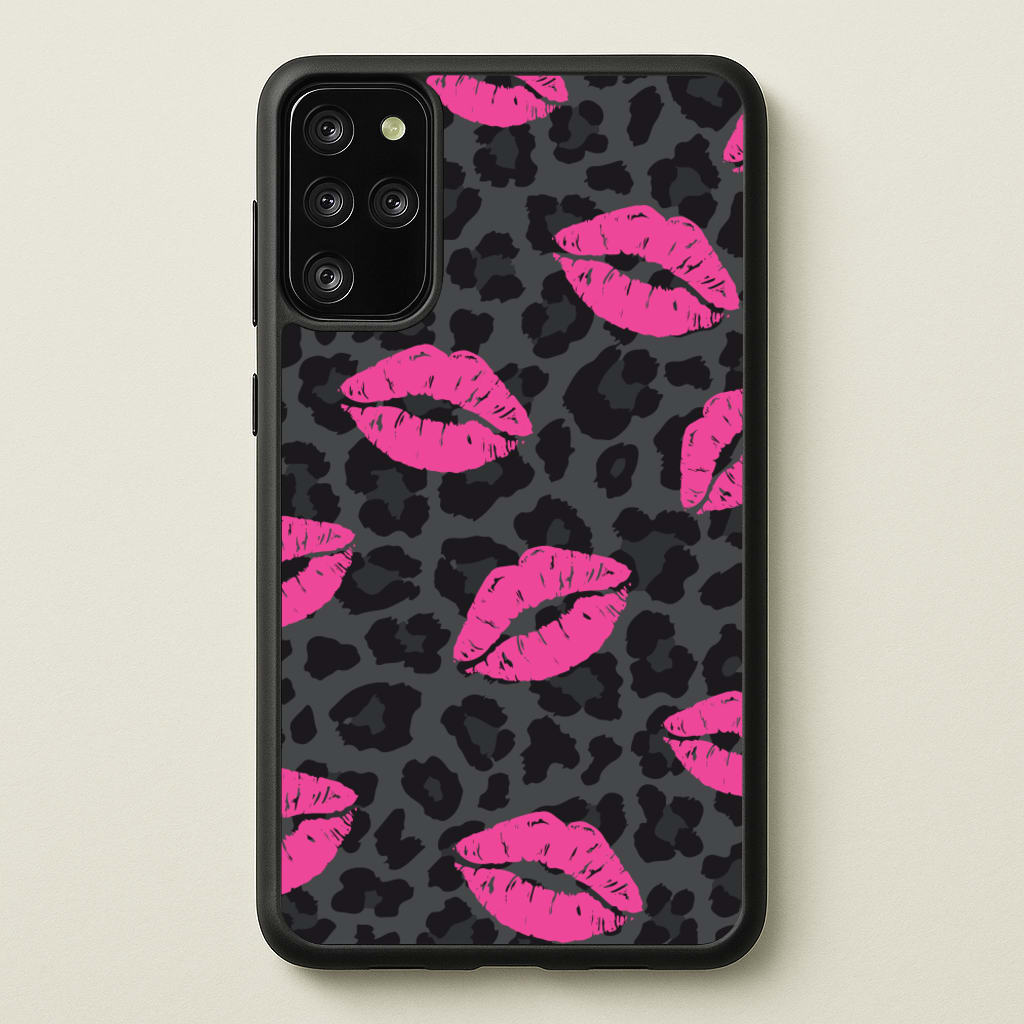 Pink Lipstick Cheetah Print  - Animal Patterns Phone Case for Galaxy S20 Plus