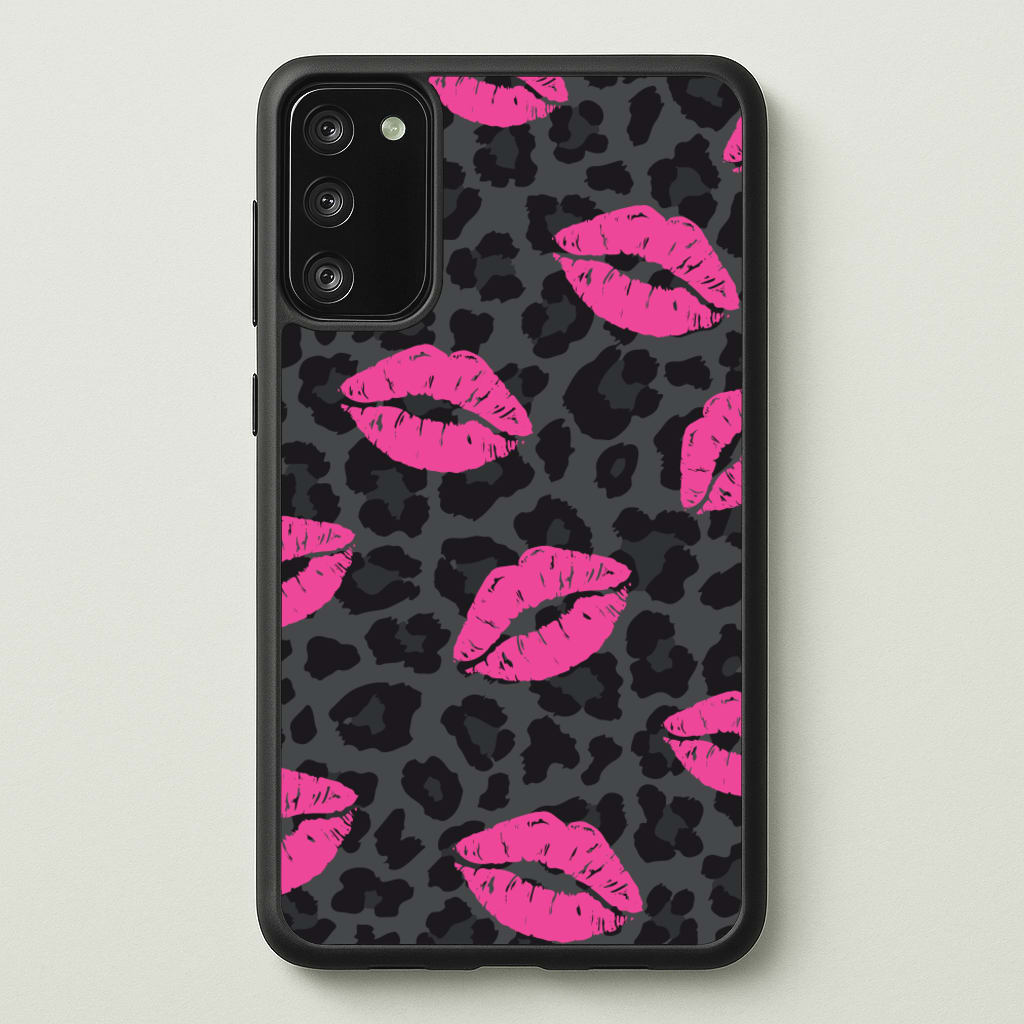 Pink Lipstick Cheetah Print  - Animal Patterns Phone Case for Galaxy A41