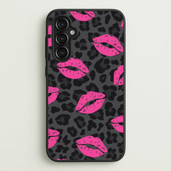 Pink Lipstick Cheetah Print  - Animal Patterns Phone Case for Galaxy A14