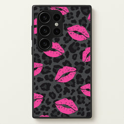 Pink Lipstick Cheetah Print  - Animal Patterns Phone Case for Galaxy S24 Ultra