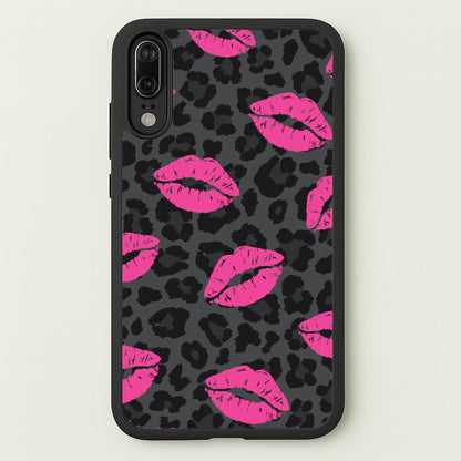 Pink Lipstick Cheetah Print  - Animal Patterns Phone Case for Huawei P20