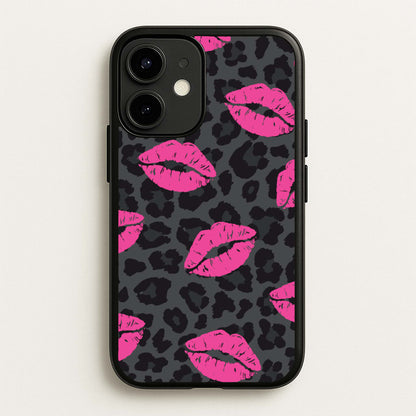 Pink Lipstick Cheetah Print  - Animal Patterns Phone Case for iPhone 12 / 12 Pro