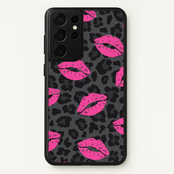 Pink Lipstick Cheetah Print  - Animal Patterns Phone Case for Galaxy S21 Ultra