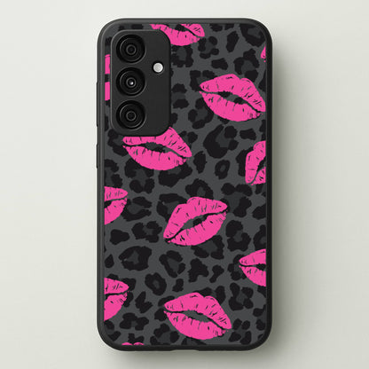 Pink Lipstick Cheetah Print  - Animal Patterns Phone Case for Galaxy A15